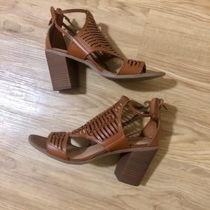 PRICE DROP Strappy Block Heel Leather Sandals